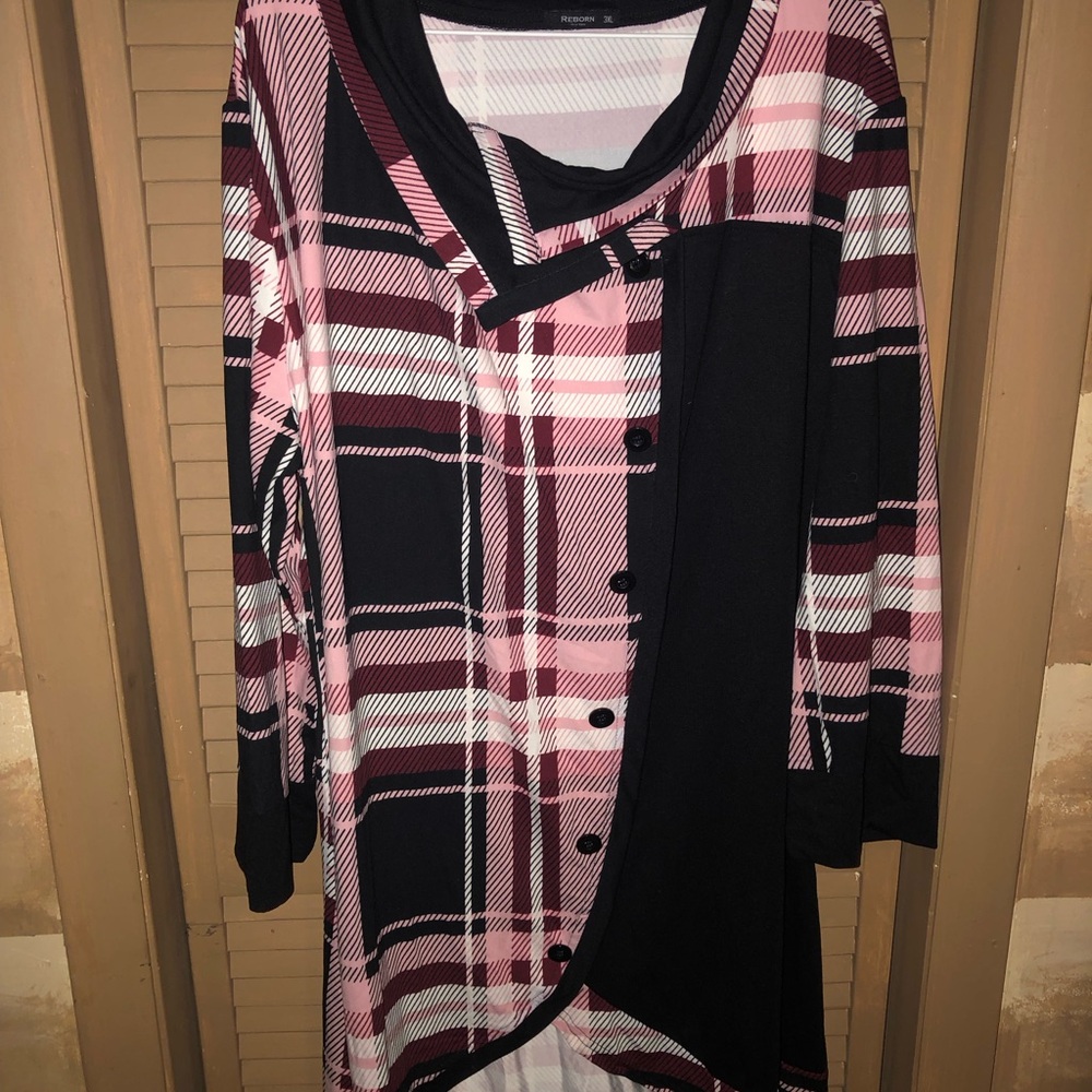 Reborn Pink and Black Plaid Tunic